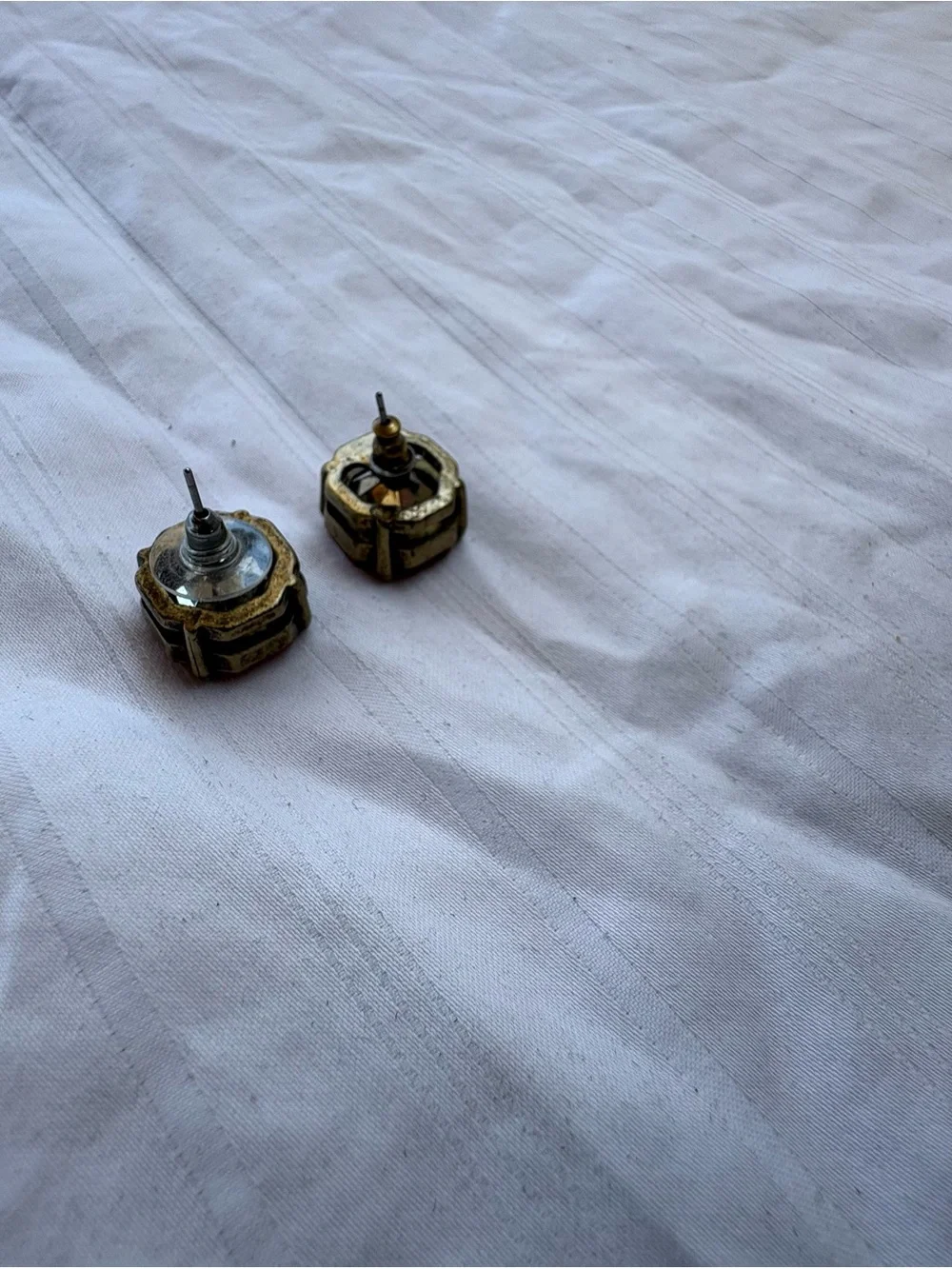 Amber Faceted Crystal Clip-On Earrings